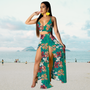 Sommer-Set mit Neckholder-Top und langem Rock mit Schlitz – Naïma