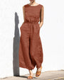 Ärmelloser Damen-Jumpsuit mit weitem Bein – Aurelia