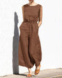 Ärmelloser Damen-Jumpsuit mit weitem Bein – Aurelia