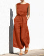 Ärmelloser Damen-Jumpsuit mit weitem Bein – Aurelia