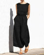 Ärmelloser Damen-Jumpsuit mit weitem Bein – Aurelia