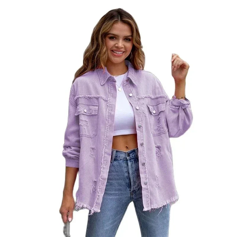 Boho-Damen-Jeansjacke mit Ibiza-Flair & Slim Fit für Frühling/Sommer – Yara