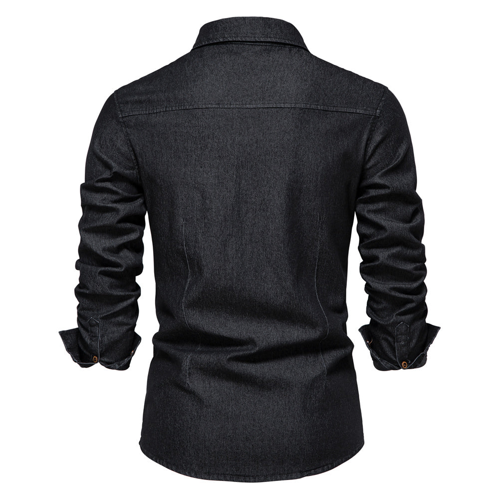 Elastisches Baumwoll-Denimhemd - Logan