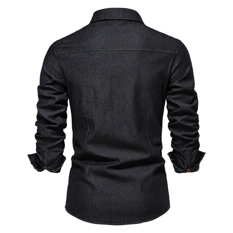 Elastisches Baumwoll-Denimhemd - Logan