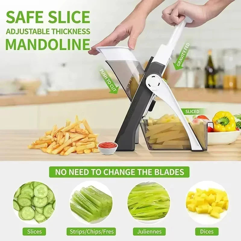 Sicherer 5-in-1 Gemüseschneider (1+1 gratis) - VeggieChop Pro