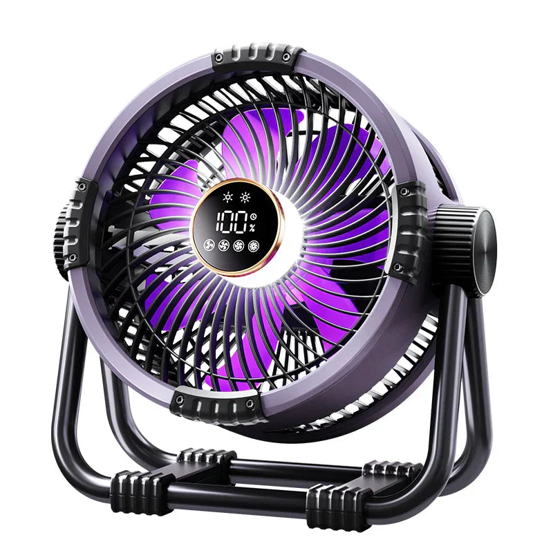 Camping Fan with 20,000mAh Battery, LED Light &amp; Remote Control – WindMate