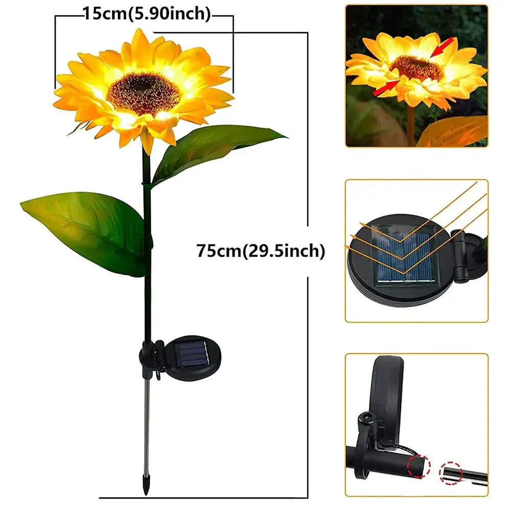 Wasserdichte Solar-Sonnenblumenlampe - SolarBloom