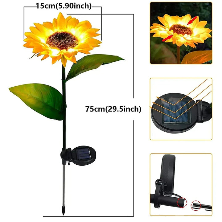 Wasserdichte Solar-Sonnenblumenlampe - SolarBloom