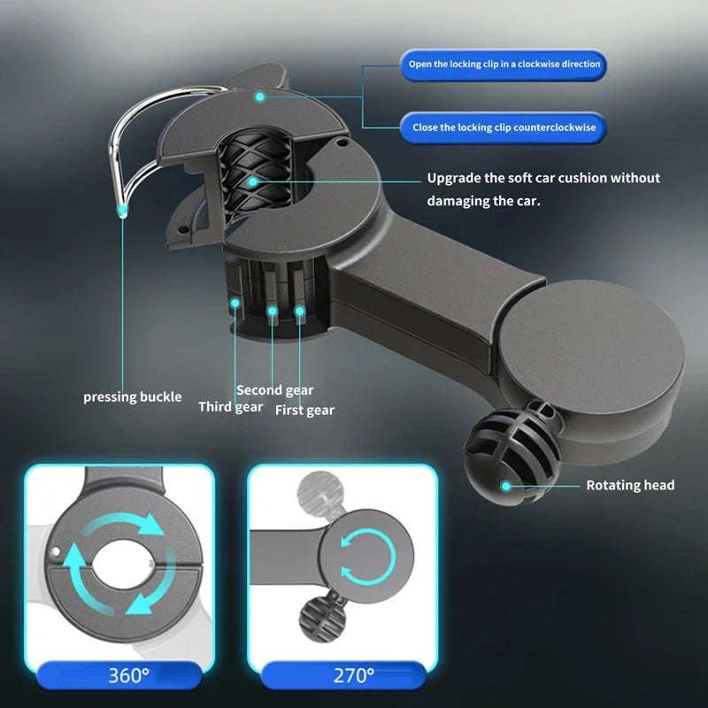 Tragbarer USB-Doppelkopf-Autoventilator 360° Drehbar mit 3 Geschwindigkeiten – CoolBreeze