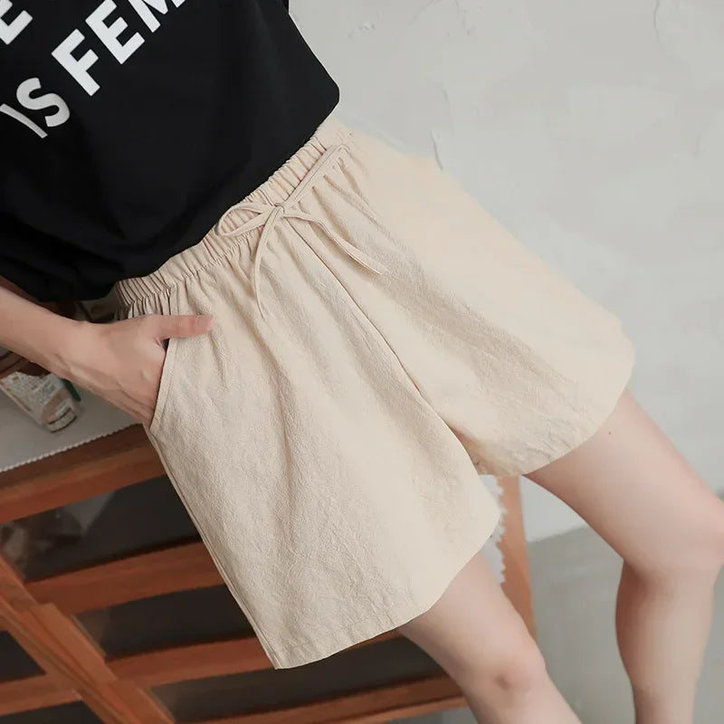 Luftige Damen-Leinen-Shorts mit Hoher Taille und Sportlicher Passform – Fenja
