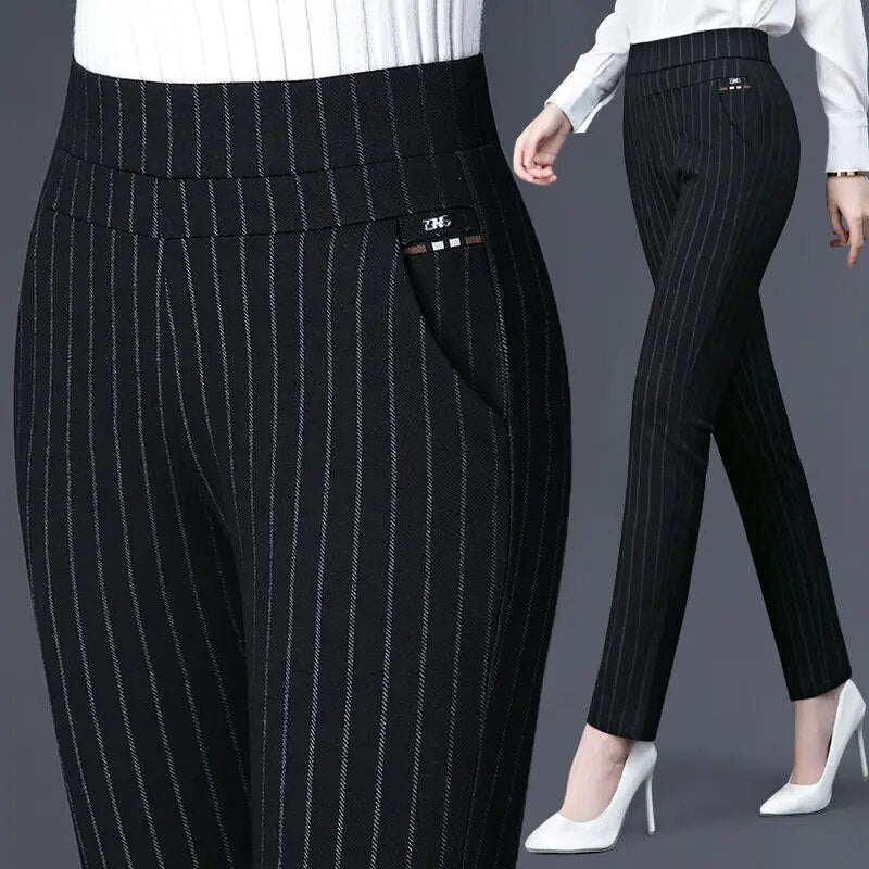 Gerade Damenhose mit elastischem hohem Bund - Sophia