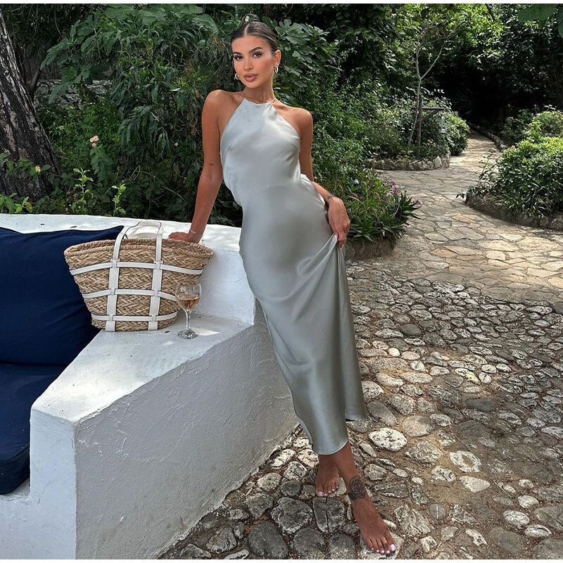Ärmelloses Maxikleid mit Trägern - Luna