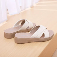 Dames Wedge-Slipper van synthetisch leer met open teengebied – Cassy