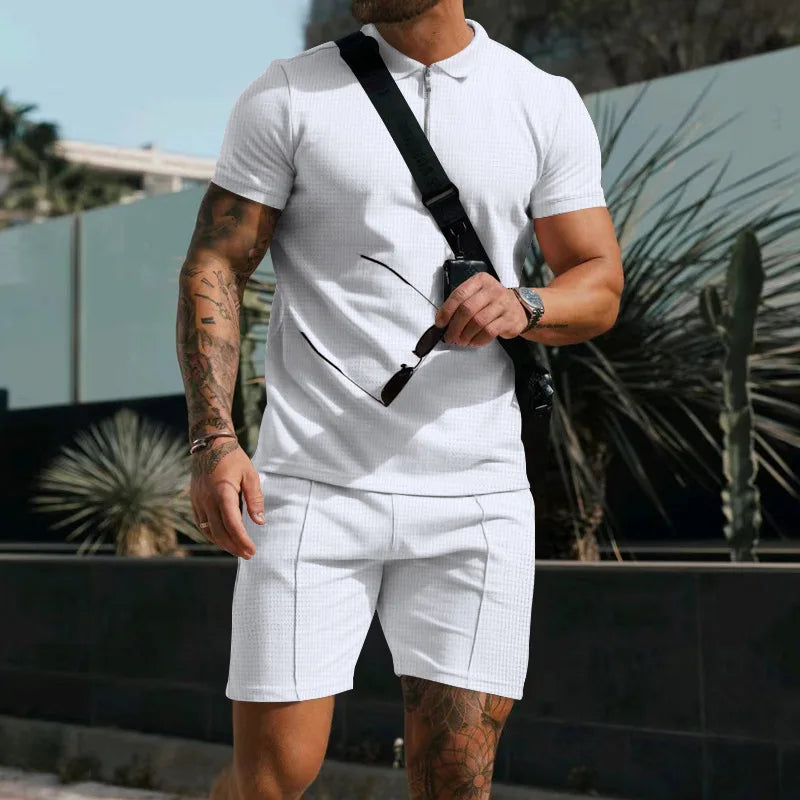 Atmungsaktives & Stylishes Herren-Sommer-Set mit Poloshirt & Shorts - Nilo
