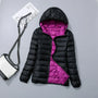Wendbare Daunenjacke mit Kapuze – Soraya