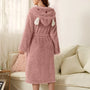 Warmer Flanell-Bademantel mit Kapuze und Hasenohren - BunnyHug