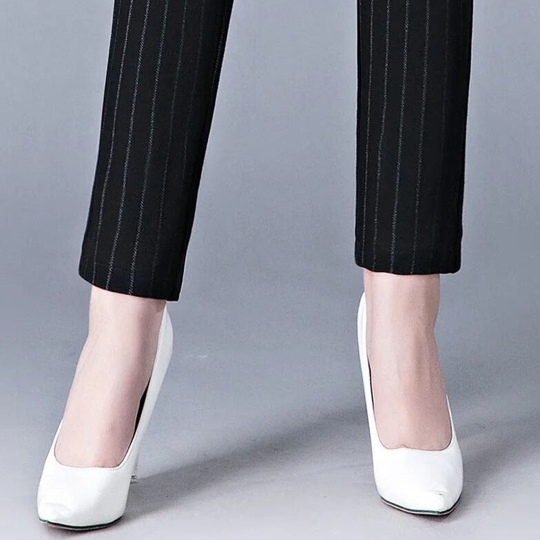 Gerade Damenhose mit elastischem hohem Bund - Sophia