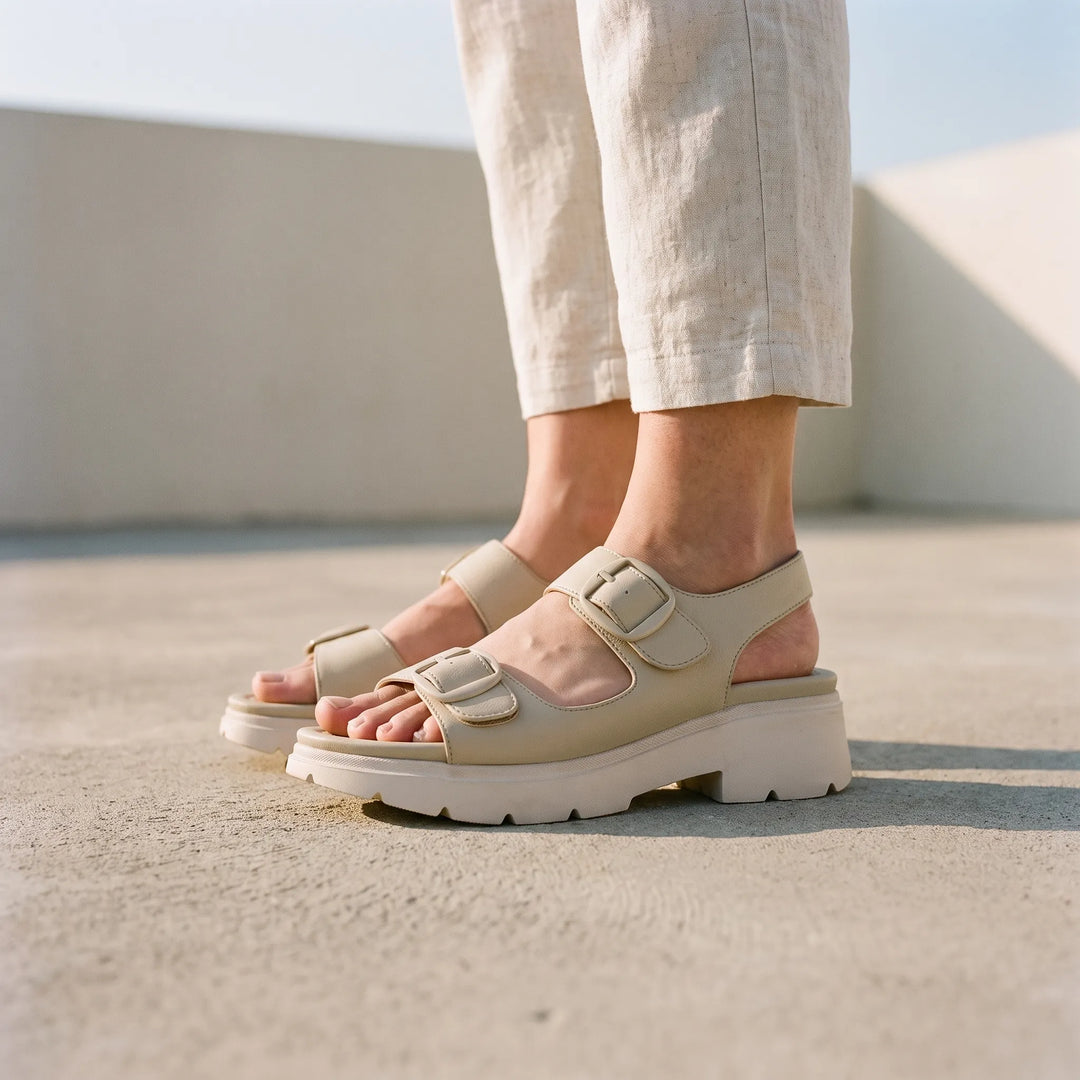 Sandalen Met Grove Plateauzool - Renee