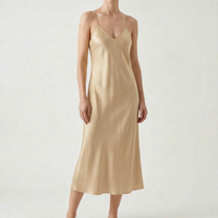 Satin Texture Slip Dress -  Lois