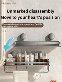 Suction Cup Bathroom Shelf | No-Drill | Drainage Rack Organizer 4