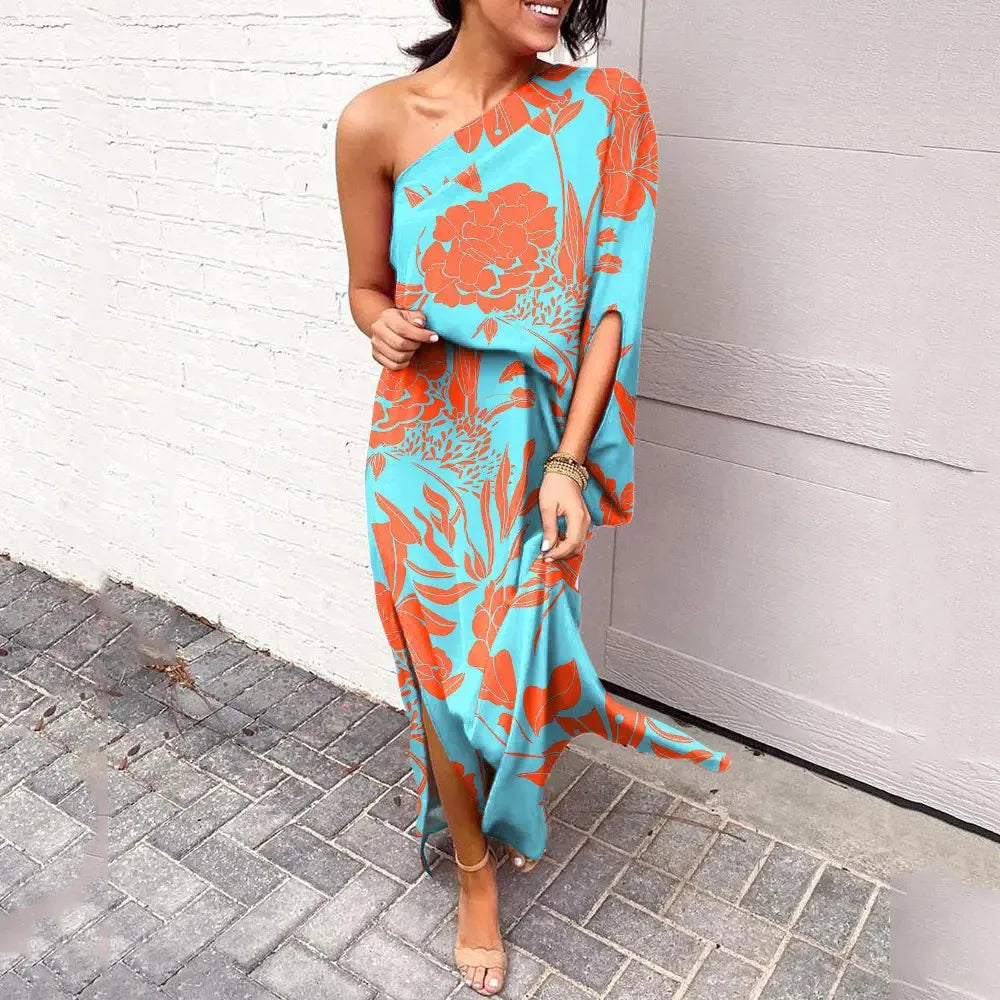 Dress with Diagonal Shoulder Line - Mila