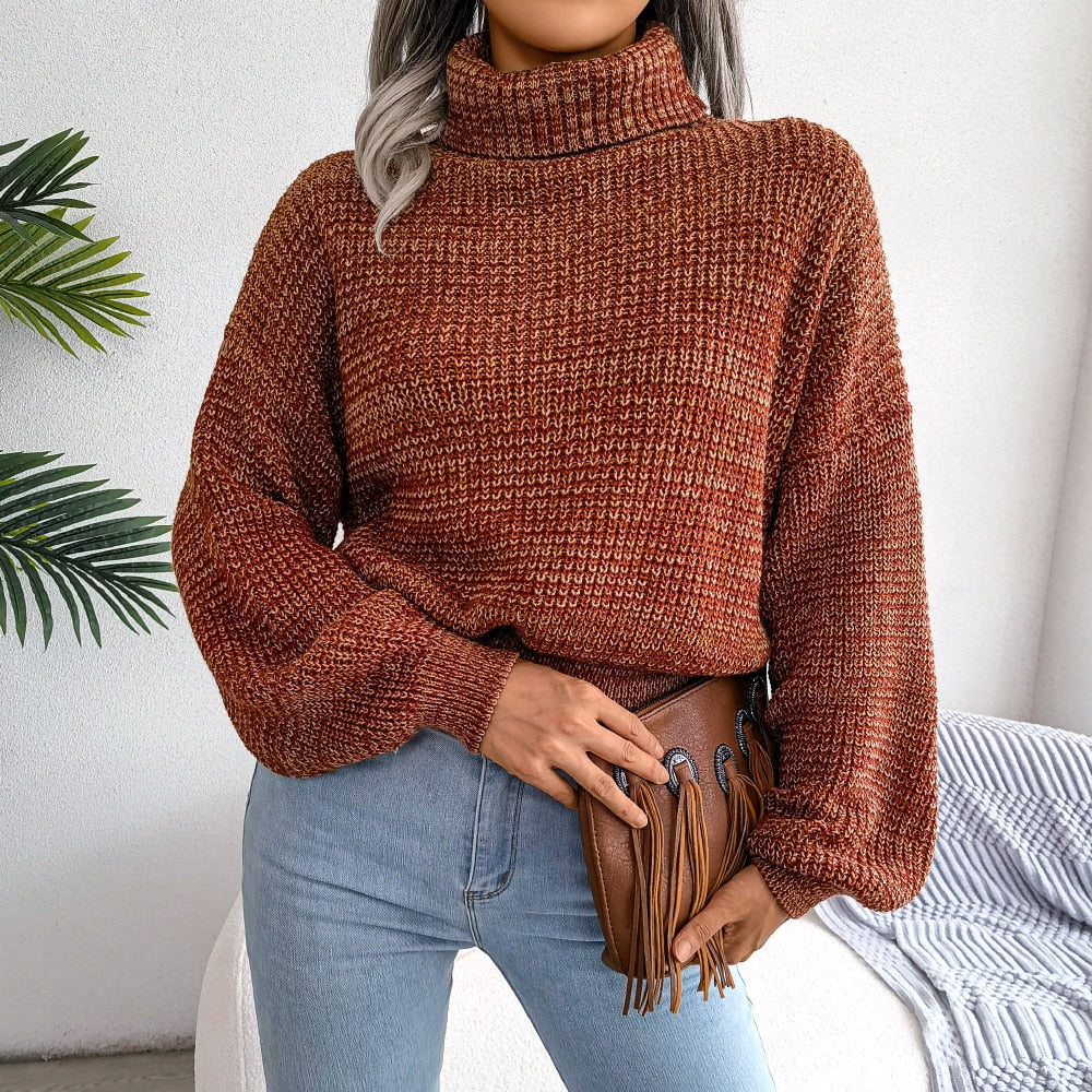 Bequemer gestrickter Rollkragenpullover - Emilia
