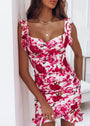 Luftiges Wickelkleid mit Blumenmuster und Rüschen - schmeichelhafte Passform für den Sommer - Sylvia