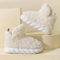 Warme Damenhausschuhe aus Baumwolle und Plüsch - CozySteps