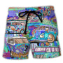 Herren-Badeshorts mit Graffiti-Print – NovaBay
