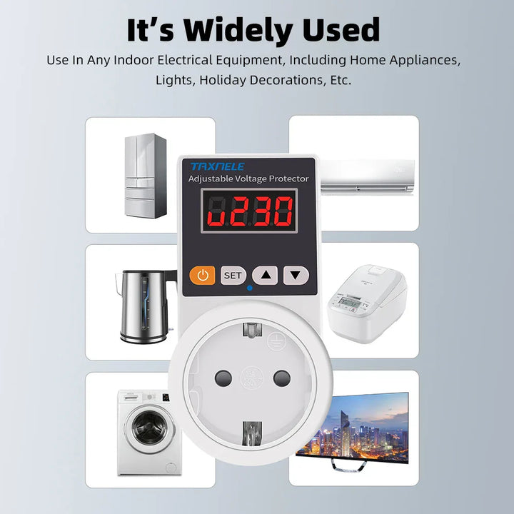 Automatische Spanningsbeveiligingsstekker met Aanpasbare Instellingen – VoltGuard