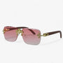 Randlose Steampunk Sonnenbrille mit Metallakzenten – Nirex