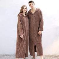 Flanellen Badjas met Capuchon voor Stellen – CosyHug