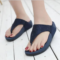 Comfortabele dames platform slippers met strass – Geneva
