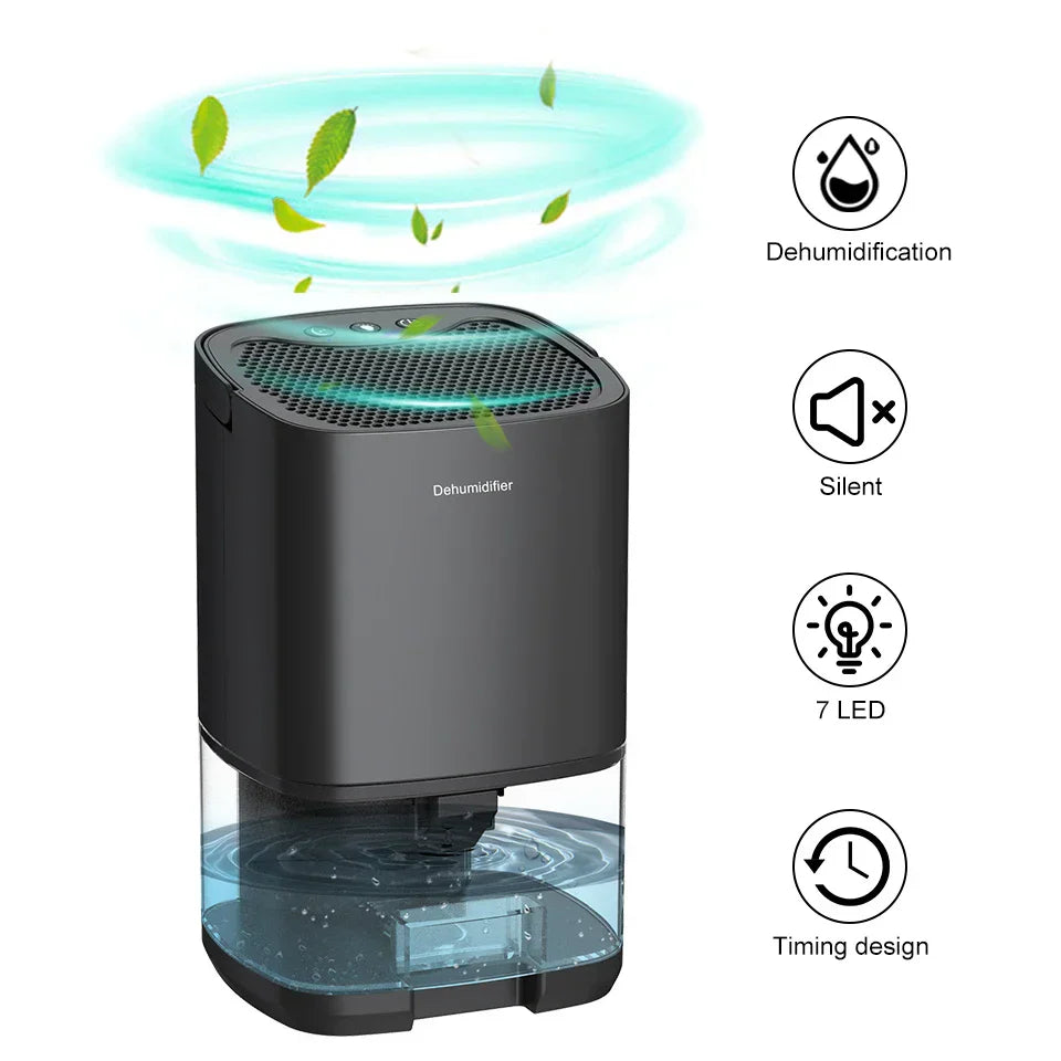 1000 ml Portable 2-in-1 Dehumidifier with Air Filter &amp; Night Light – Aveline