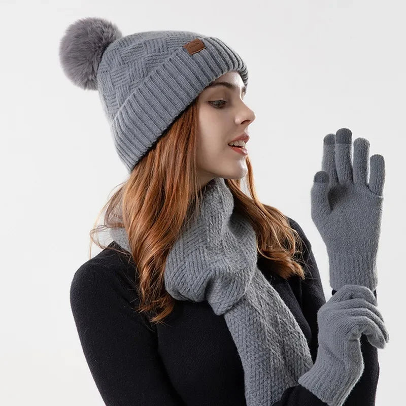 Trendiges Damen Wintermützen-Set - Lara