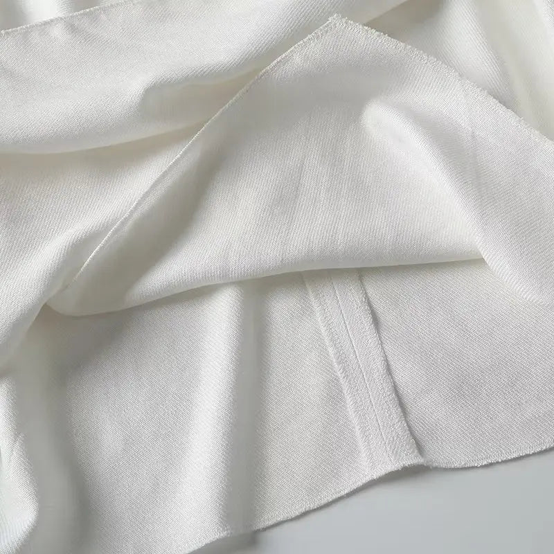 White Airy & Stylish Sleeveless Linen Women's Blouse - Amira