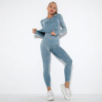 Nahtloses Damen Yoga Set mit Cropped Top - Nova