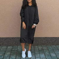 Stilvolles langes Hoodie-Kleid - Elina