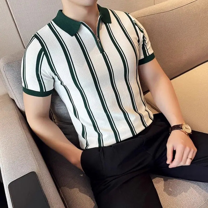 Heren Korte Mouwen Polo met Rits - Silvano