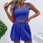 Trendiges zweiteiliges Sommeroutfit für Damen mit Shorts und Croptop - Livia