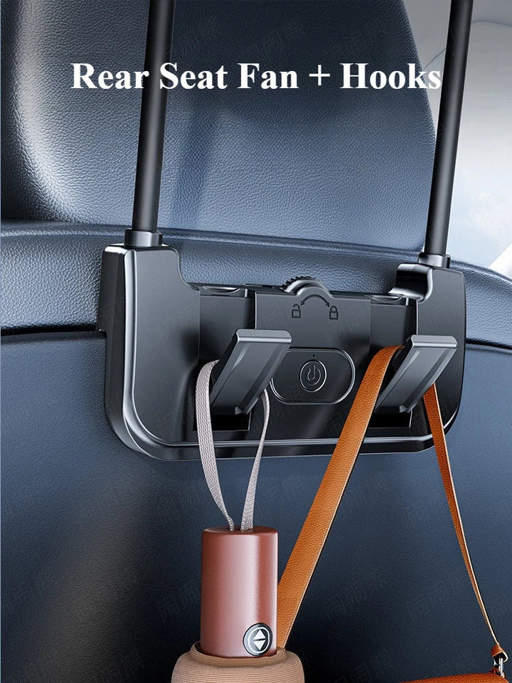 Dual-head backseat fan – Eary – USB-C rechargeable 