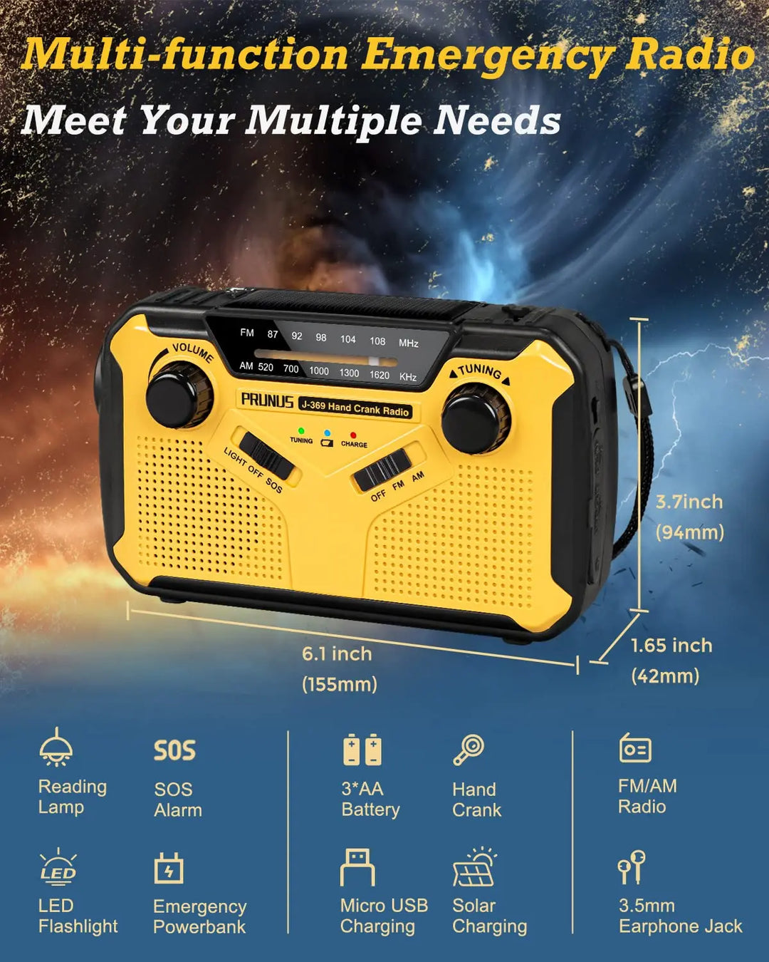 Multifunctionele Noodradio met Oplaadopties - SafeSignal