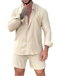 Luftiges & Stilvolles Zweiteiliges Herren-Sommer-Set mit Hemd & Shorts – Marlo
