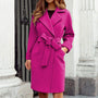 Langer Trenchcoat Wintermantel mit Knopfleiste in kräftigen Farben - Elena