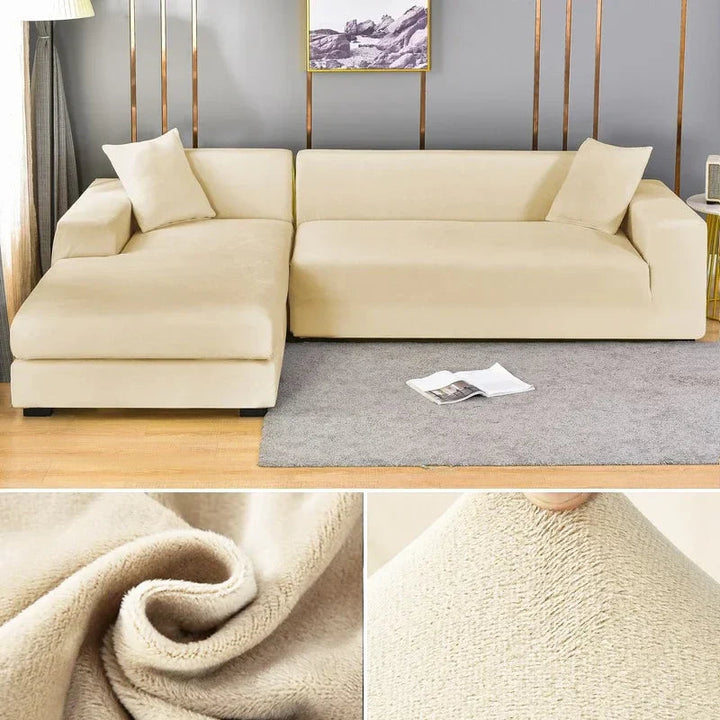 Stretch Fluwelen Bankhoes met Luxe Afwerking – Sofina