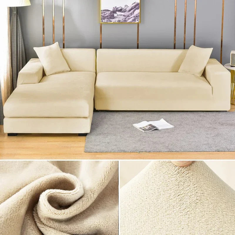 Stretch Fluwelen Bankhoes met Luxe Afwerking – Sofina