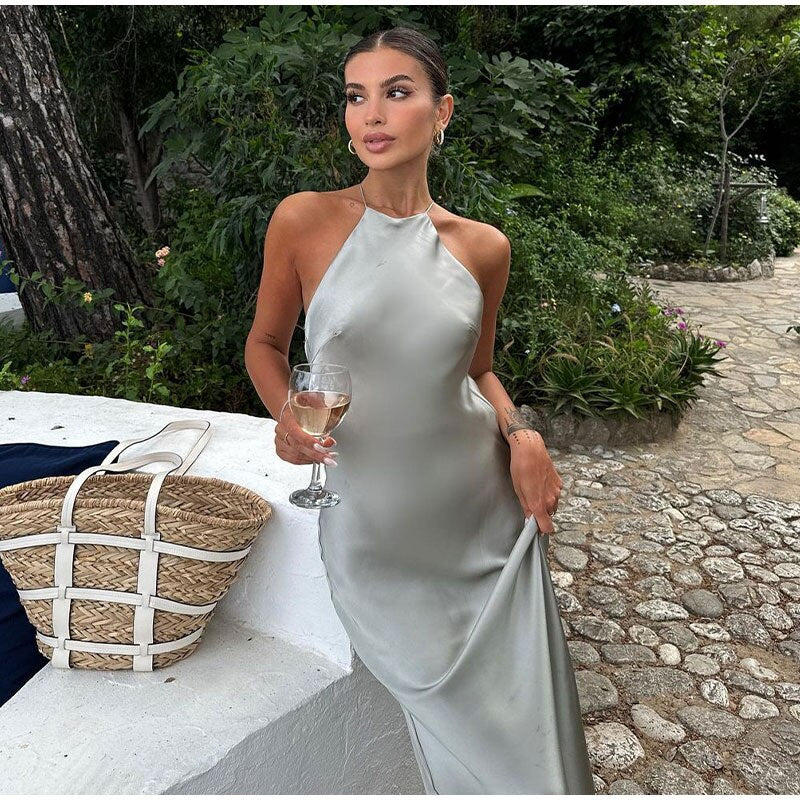 Ärmelloses Maxikleid mit Trägern - Luna