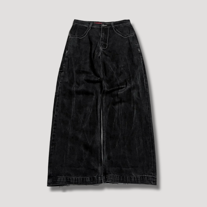 Black Baggy Jeans with High Waist – Raven