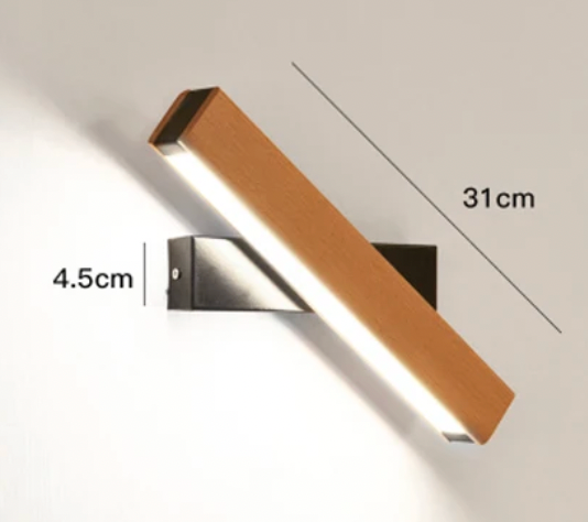 Productfoto van de langere lamp met zwarte steun, met maataanduiding van 31 cm lengte en 4,5 cm hoogte. 5