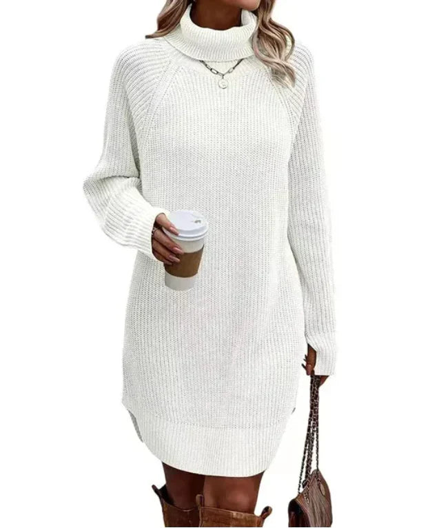 Stilvolles Gestricktes Kleid mit Rollkragen – Maris